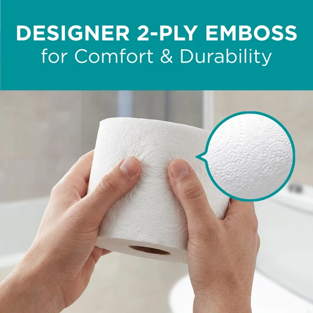 Alt view image 2 of 7 - Angel Soft Professional Series by Georgia-Pacific PRO 2-Ply Embossed Toilet Paper, White, Individually Wrapped, 450 Sheets Per Roll, 80 Toilet Tissue Rolls Per Case, 16880