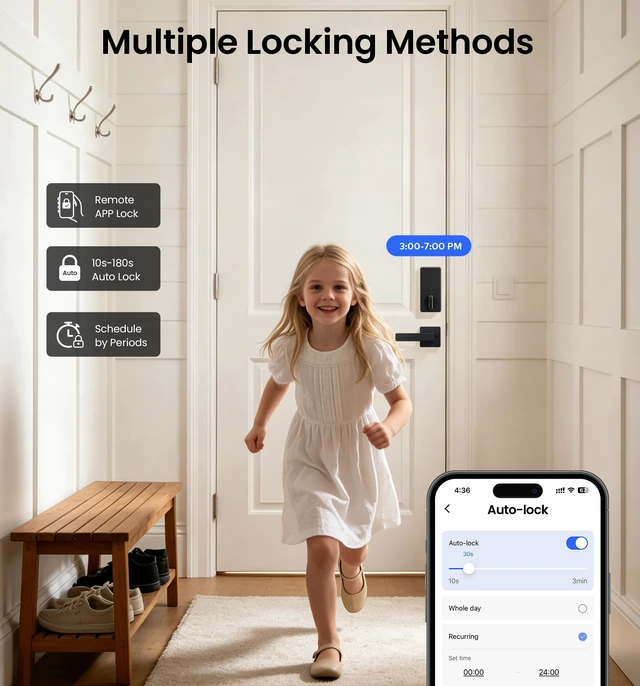 Alt view image 3 of 4 - Wi-Fi Fingerprint Smart Door Lock for Front Door | Built in Wi-Fi, Remote APP Control