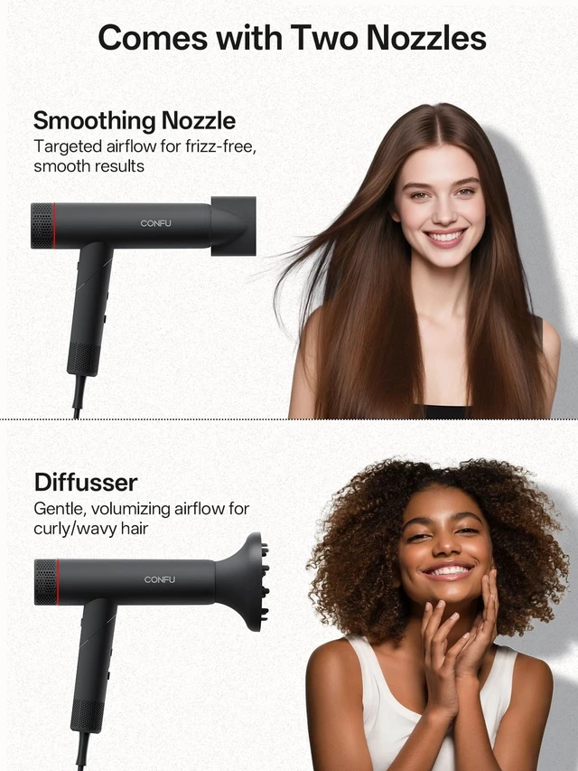 Alt view image 7 of 7 - Hair Dryer, Hair Dryer with Diffuser 110000 RPM | High-Speed Professional Ionic Blow Dryer for Fast Drying, Hair Diffuser for Curly Hair for Home Travel