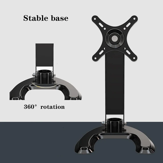Alt view image 3 of 3 - Single Monitor Arm Monitor Arm Single Monitor Stand Desk Mount Monitor Stand, Adjustable Height and 360° Rotating Screen Desktop TV and Monitor Base, Suitable for 14"-27" Screen Monitor Desktop Mount