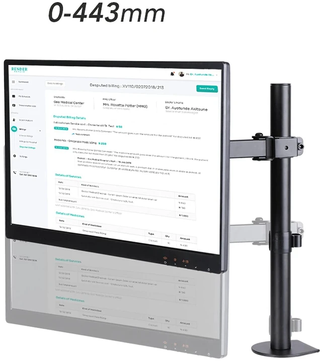 Alt view image 5 of 6 - Single Monitor Arm Monitor Arm Single Monitor Desk Mount Height Adjustable Monitor Stand Mount Monitor Arm Desk Mount Fits 13 to 32 Inch Screens Monitor Desktop Mount (Size : A)