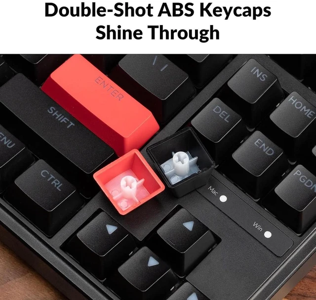 Alt view image 5 of 7 - C3 Pro QMK/VIA Custom Gaming Keyboard, Programmable 87 Keys Compact TKL Layout Gasket Mount, Red LED Backlight Wired Mechanical Keyboard with Brown Switches for Mac/Windows/Linux