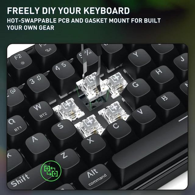 Alt view image 4 of 7 - S163 Combo, K689 PRO Gasket Gaming Keyboard + M693 8000 DPI Mouse | 4 Extra Hotkeys, Creamy Cushioned Feel, 0-Delay Tri-Mode Both Devices, 7-Button Mouse, Shared Dongle, 5 On-Board CPI Mice