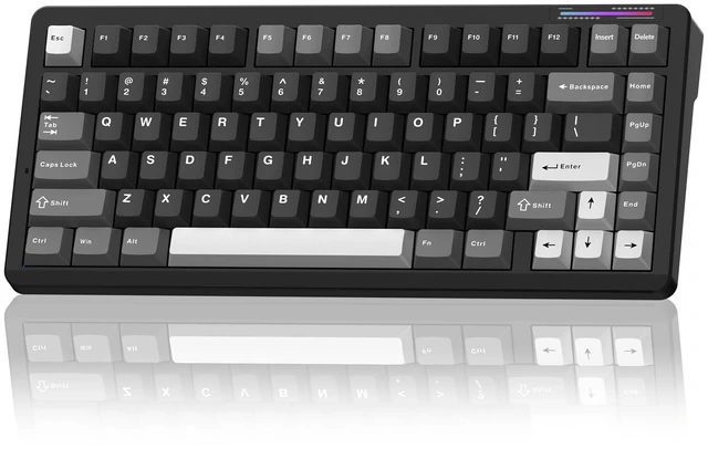 Main image of LINGBAO K75 Wireless Mechanical Gaming Keyboard 75%, 10000mAh Battery | Tri-Mode Wireless Gaming Keyboard, Rechargeable Mechanical Keyboard, RGB Gasket Hot-Swappable Creamy Switch, Custom Driver