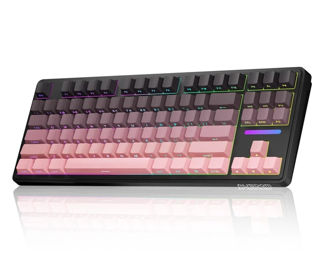 Main image of H87 75% Tri-Mode Wireless Mechanical Gaming Keyboard (Black Pink) | Custom Keyboard with 10000mAh Battery, Hot Swappable, Bluetooth 5.3/2.4GHz/ USB-C, Gasket Mount, RGB Backlitfor PC Mac