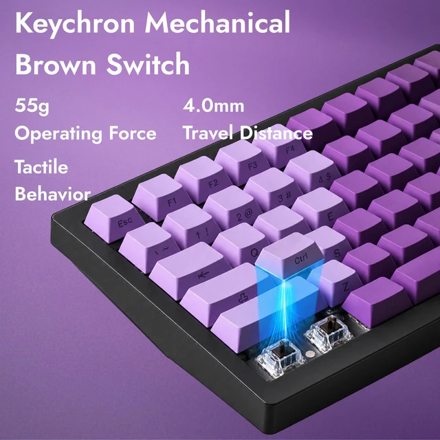Alt view image 4 of 7 - X4 75% QMK Wired Mechanical Gaming Keyboard, Tactile Brown Switch | South-facing red backlight, side-printed double-shot PBT keycaps, 1000 Hz polling rate, gasket mount, NKRO, Windows/Linux