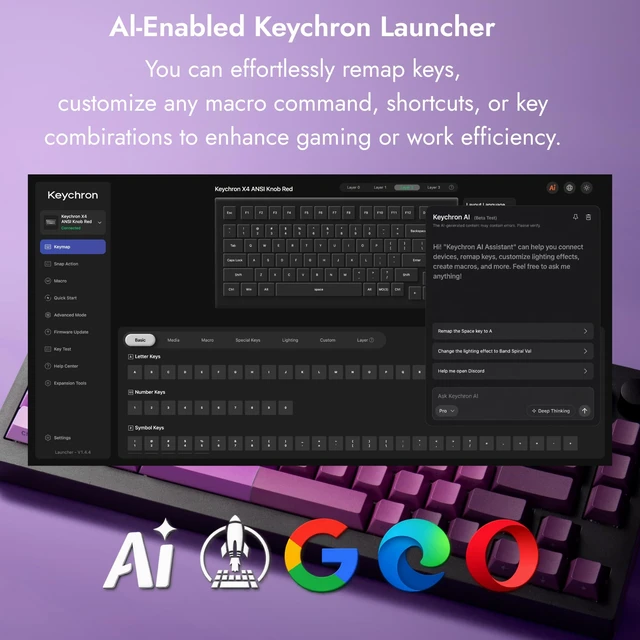 Alt view image 7 of 7 - X4 75% QMK Wired Mechanical Gaming Keyboard, Tactile Brown Switch | South-facing red backlight, side-printed double-shot PBT keycaps, 1000 Hz polling rate, gasket mount, NKRO, Windows/Linux