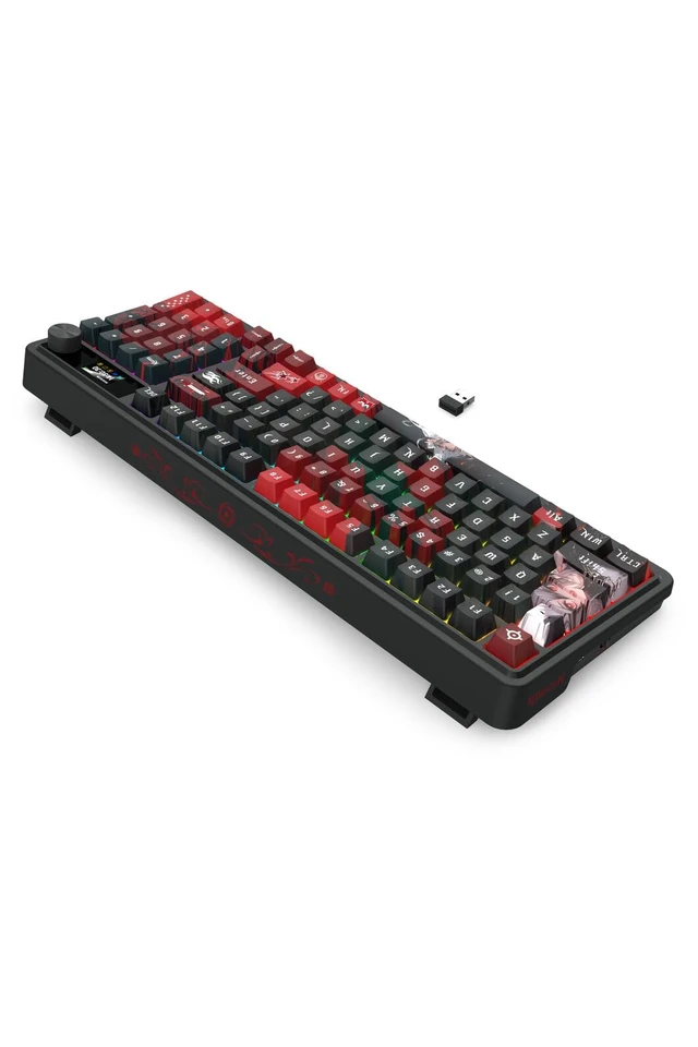 Alt view image 4 of 7 - K719 PRO Wireless RGB Gasket Gaming Keyboard, Dye-Sub Anime Keycap | Easy-Control LED Info Display, 0-Delay Tri-Mode, Cushioned 5-Layer Noise Dampening for Creamy Thocky Sound, 95% Layout
