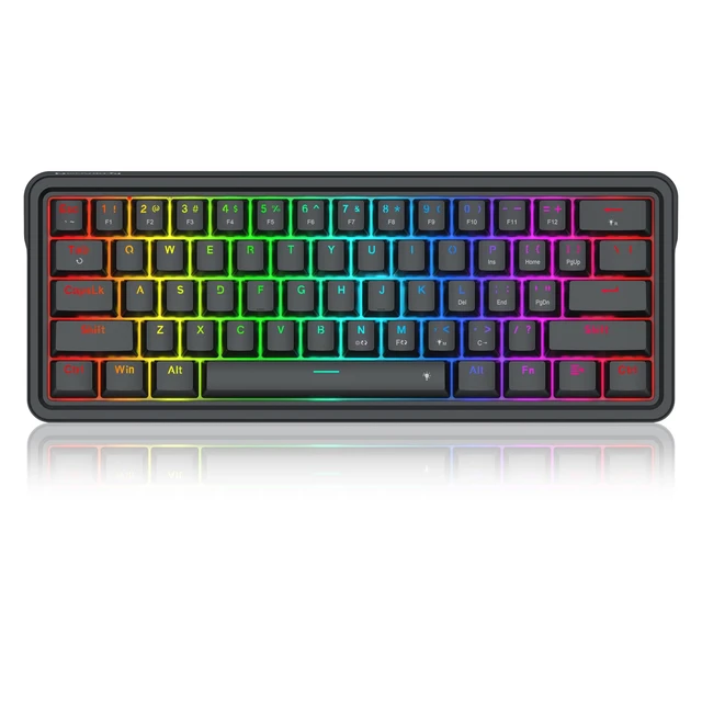 Alt view image 2 of 7 - K722 60% Wired Gasket RGB Gaming Keyboard, 61 Keys Hot-Swap Compact Mechanical Keyboard w/Free-Mod Socket, 3-Layer Noise Dampening, Quiet Custom Linear Switch