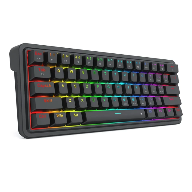 Alt view image 3 of 7 - K722 60% Wired Gasket RGB Gaming Keyboard, 61 Keys Hot-Swap Compact Mechanical Keyboard w/Free-Mod Socket, 3-Layer Noise Dampening, Quiet Custom Linear Switch