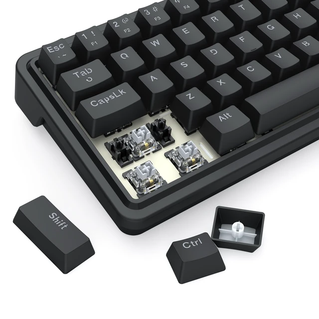 Alt view image 4 of 7 - K722 60% Wired Gasket RGB Gaming Keyboard, 61 Keys Hot-Swap Compact Mechanical Keyboard w/Free-Mod Socket, 3-Layer Noise Dampening, Quiet Custom Linear Switch
