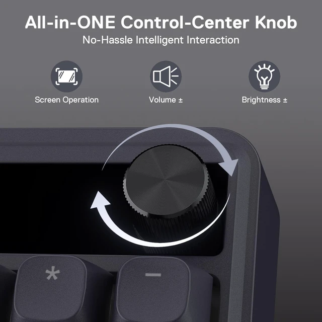 Alt view image 6 of 7 - K762 PRO Wireless 104-Key Gasket Gaming Keyboard, Screen & Knob | Easy-Control LED Info Display, 0-Delay Tri-Mode, Cushioned 5-Layer Noise Dampening for Creamy Thocky Sound, Full-Size 104-Key
