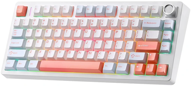 Main image of N75 V2 Mechanical Keyboard,2.4GHz/BT/Wired Wireless Gaming Keyboard | 75% Layout with Knob,Tri-Mode Bluetooth Keyboard, Creamy Keyboard with Linear Switches, RGB Backlit for Win & Mac (Orange)