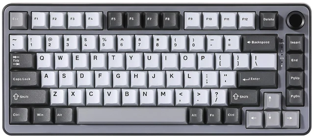 Main image of B75 75% Hot Swap RGB Mechanical Keyboard(Dark Grey,Cocoa V2) | Wired, Function Knob, Gasket Mount, Creamy Typing, Pre-Lubed Switches, Double-Shot PBT Keycaps, for Win/Mac