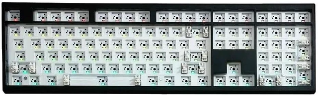 Main image of Barebones Mechanical Keyboard Kit,VIA Programmable Gasket Mounted BT5.0/2.4GHz/Type-C Tri-Mode Wired Hot-Swap RGB Backlit Full Size Custom PCB DIY Mechanical Keyboard Kit(Black)