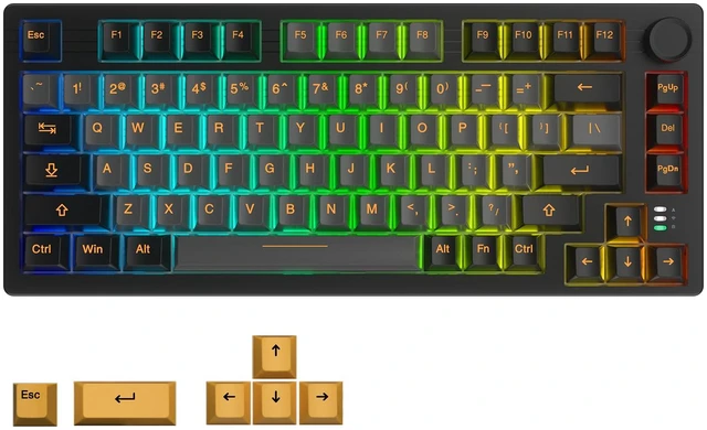 Main image of EK75PRO 75% Wireless Mechanical Gaming Keyboard with Knob | Gasket Custom Structure Creamy Keyboard,Hot Swap,2.4Ghz/BT5.1/USB-C,Pre-lubed Switches,RGB Backlit,PBT Keycaps,for Win/MAC