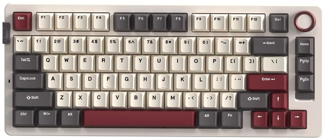 Main image of Neon S75 Wireless Mechanical Gaming Keyboard, 80-Key Layout w/Volume Knob, Bluetooth / 2.4GHz / USB-C, Hot-Swappable Blue Switches, RGB Backlit, 6000mAh Battery, Windows & macOS, White