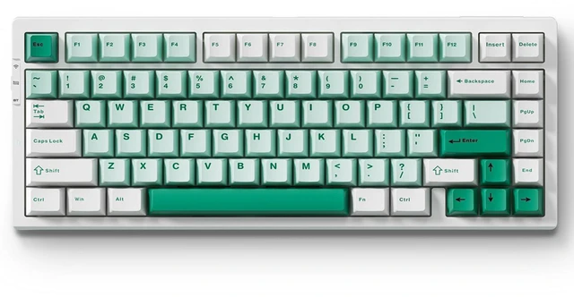 Main image of G75 PRO 75% Wireless Mechanical Keyboard, TKL Keyboards Tri-Mode BT5.0/2.4GHz/USB-C, Hot Swap Custom Creamy Keyboards Linear Switch, Double Shot PBT Keycaps RGB LED Backlit, White&Green