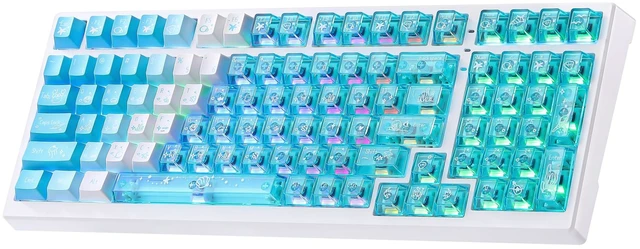 Main image of X98 Ultra Wireless Mechanical Keyboard,12000mAh Gaming Keyboard,Blue | BT/2.4G/USB-Cwith Gasket & Creamy Sound, Hot Swappable PBT& Clear Keycaps, RGB Backlit, Ergonomic & Cute Keyboard for PC/Mac