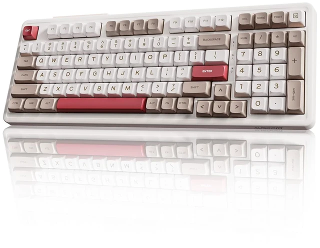 Main image of H98 Wireless Bluetooth Mechanical Keyboard, BT5.3/Type-C/2.4G Tri-Mode Hot Swappable Custom Gaming Keyboards, Gasket, RGB, Numpad, Computer Keyboard for Mac/Win/Office, 98 Keys(Clicky Sound)