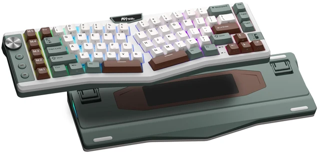 Main image of A72 Alice Ergonomic Wireless Mechanical Keyboard,Split Ergo | Gasket RGB Gaming Keyboard w/Knob/Macro Keys/Touchable Nameplate, BT/2.4GHz/USB-C, 5-Layer Noise Dampening, Win/Mac Software