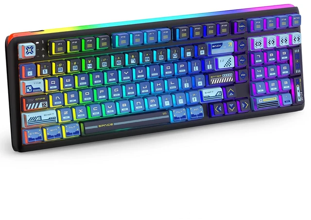 Main image of R99 8K Wireless Mechanical Gaming Keyboard, RGB Light Bar | 101-Key Compact Keyboard with Numpad, Gasket Mount, BT/USB-C/2.4G, Dual 8000Hz, 10000mAh Battery,Hot-Swap,TGL/SOCD/MT Support