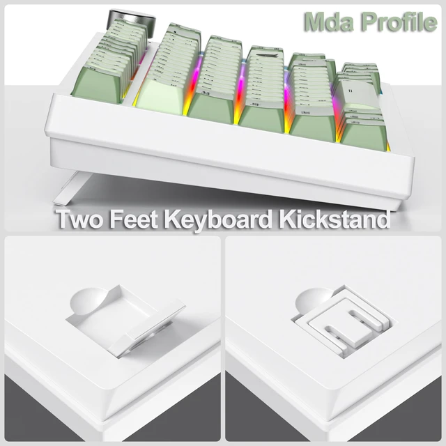 Alt view image 5 of 7 - 75% Mechanical Gaming Keyboard - 75 Percent Matcha, Hot Swappable Gasket Mount, Red Switch, RGB Backlit 82 Keys TKL Mechanical Keyboard with Knob
