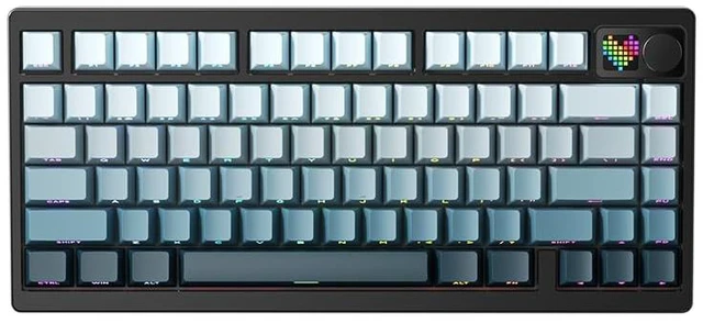 Main image of 75 Creamy Axis Gaming Wireless Mechanical Keyboard Hot | Sound Effect Aluminum Knob High Resolution Dot Matrix Screen/PP Material/8000mAh Battery Life(Black)
