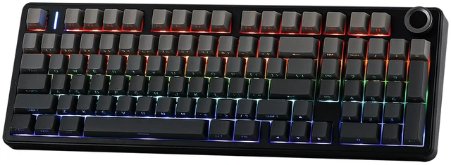 Main image of Aula F99 PRO 96% Mechanical Gaming Keyboard, BT5.0/USB-C/2.4GHz | Wireless Custom Keyboard w/ 8000mAH Battery, Creamy Gasket, Hot Swappable, Rotary Knob, RGB Backlit for Win/Mac (Grey)