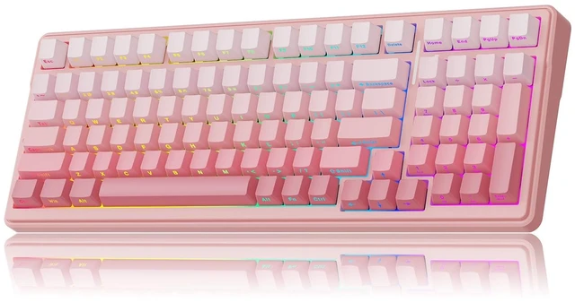 Main image of Aula F99 96% Wireless Gaming Keyboard, 8000mAh Battery | Creamy Gasket Mechanical Keyboard, BT/2.4GHz/USB-C, Hot-Swappable, Linear Switch, Programmable RGB, Win/Mac (Pink Gradient)