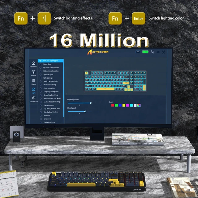 Alt view image 6 of 7 - X98 Wireless Mechanical Keyboard,Tri-Mode BT5.0/2.4GHz/USB-C Hot-Swappable,Gasket Mount with Pre-lubed Linear Switches,PBT Keycaps,RGB Backlit Gaming Keyboard for PC/Tablet/PS5/Xbox