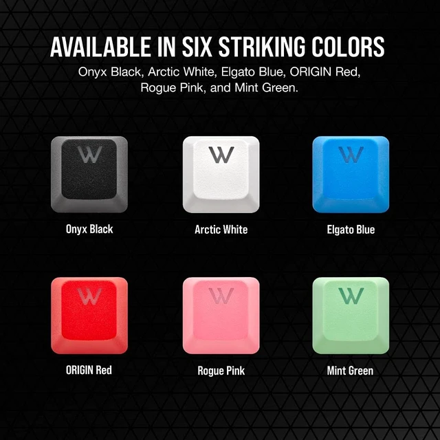 Alt view image 6 of 7 - PBT Double-Shot PRO Keycap Mod Kit Double-Shot PBT Keycaps Origin Red Standard Bottom Row Textured Surface 1.5mm-Thick Walls O-Ring Dampeners
