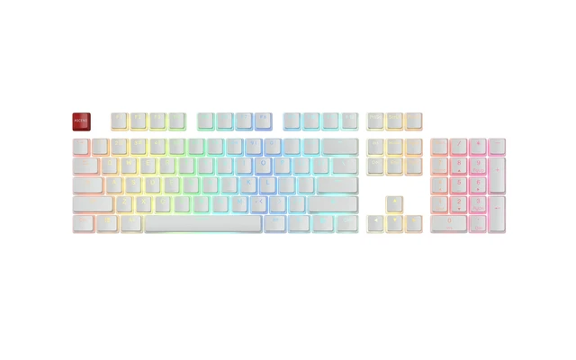 Alt view image 2 of 7 - Aura V1 (White) Pudding Keycaps - Double Shot PBT Translucent for Mechanical Keyboards, 104 Key Set, TKL, Compact Compatible, English (US) Layout (Aura (White))