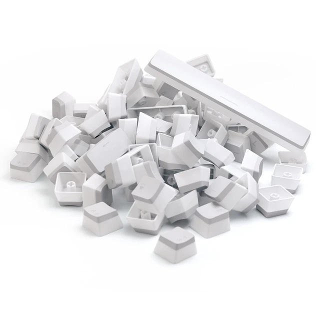 Alt view image 3 of 7 - Aura V1 (White) Pudding Keycaps - Double Shot PBT Translucent for Mechanical Keyboards, 104 Key Set, TKL, Compact Compatible, English (US) Layout (Aura (White))