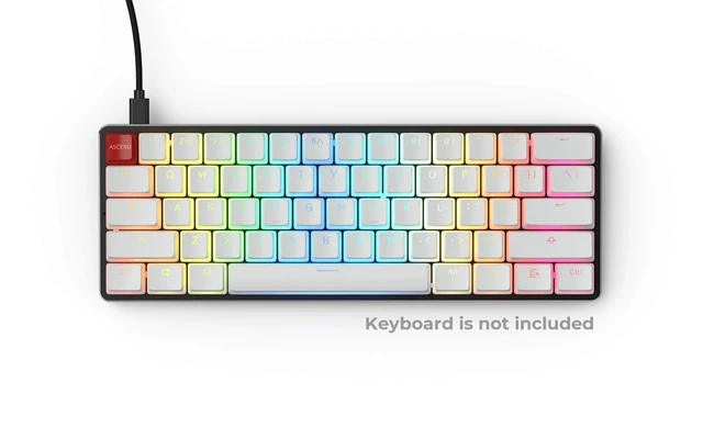 Alt view image 7 of 7 - Aura V1 (White) Pudding Keycaps - Double Shot PBT Translucent for Mechanical Keyboards, 104 Key Set, TKL, Compact Compatible, English (US) Layout (Aura (White))