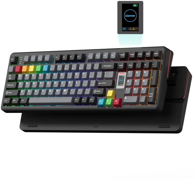 Main image of WK98 Mechanical Keyboard, Creamy Gaming Keyboard with Screen&Knob | 98% Layout, 3-Mode Connectivity, Multimedia Screen, RGB Backlit, Cherry Profile Keycaps, Win/Mac Compatible