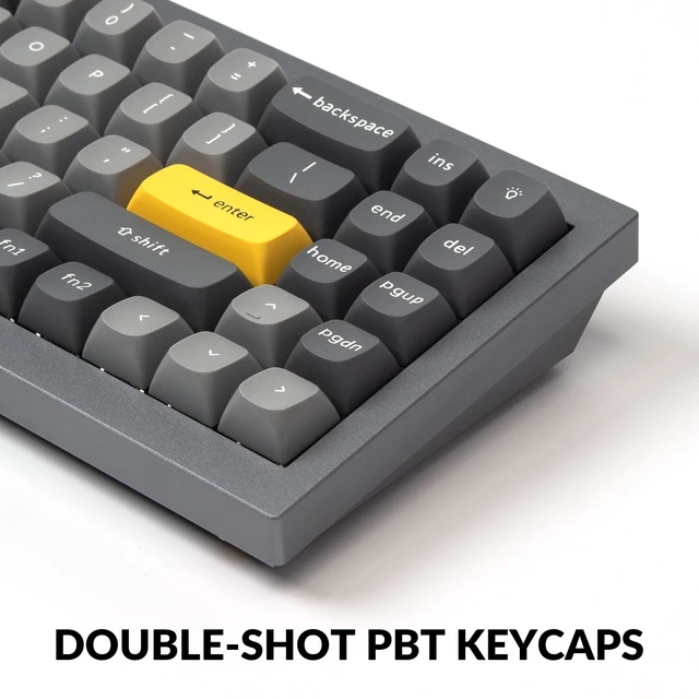 Alt view image 5 of 7 - Q7 Wired Custom Mechanical Keyboard, 70% Layout QMK/VIA Programmable Macro with Hot-swappable Gateron G Pro Red Switch Double Gasket Compatible with Mac Windows Linux (Gray - New)