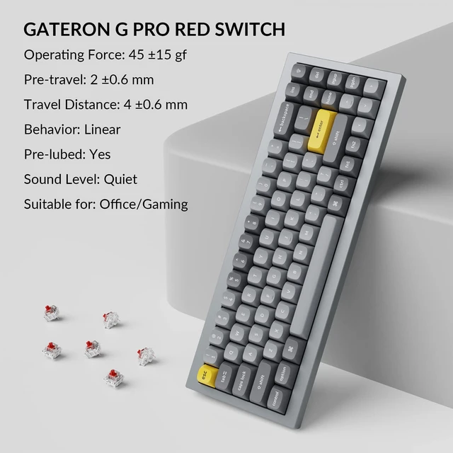 Alt view image 6 of 7 - Q7 Wired Custom Mechanical Keyboard, 70% Layout QMK/VIA Programmable Macro with Hot-swappable Gateron G Pro Red Switch Double Gasket Compatible with Mac Windows Linux (Gray - New)