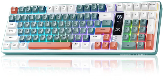Main image of Aula S99pro V2 Full Size Gaming Keyboard,Wireless Creamy Membrane Keyboard | Tri-Mode Bluetooth/2.4GHz/USB-C,16.8mil RGB Backlit,Media Digital Screen,4000mAh Computer Wireless Keyboard with Number Pad