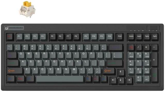 Main image of OG98 Tri-Mode Retro Mechanical Keyboard, 96% Gasket Mount Hot Swappable Gaming Keyboard, PBT Keycaps, 4000mAh for Mac/PC - Pre-lubed Creamy Linear Switches | Black