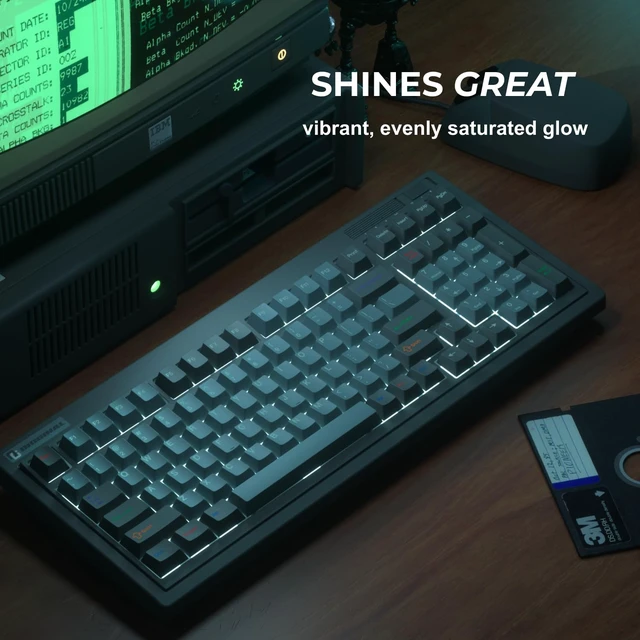 Alt view image 4 of 7 - OG98 Tri-Mode Retro Mechanical Keyboard, 96% Gasket Mount Hot Swappable Gaming Keyboard, PBT Keycaps, 4000mAh for Mac/PC - Pre-lubed Creamy Linear Switches | Black