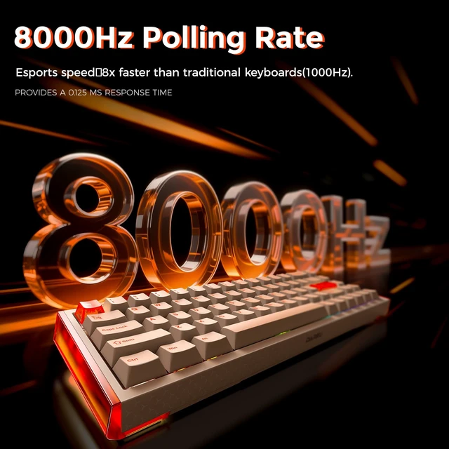 Alt view image 3 of 7 - COOL68 Hall Effect Magnetic Switch Mechanical Gaming Keyboard 65% | Rapid Trigger,SOCD,8000Hz Polling Rate,0.01mm RT Accuracy,0.1ms Latency,Adjustable Actuation,PBT keycaps,Hot-swap,RGB,Wired
