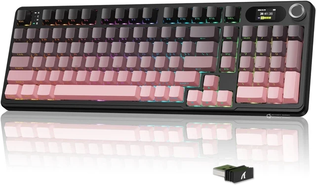 Main image of Attack Shark X98 Pro Wireless Mechanical Keyboard with Screen & Knob, 2.4G/USB-C/BT5.0 Gasket Hot Swappable Creamy Keyboard102 Keys, Web Driver RGB Gaming Keyboard for PC/Mac/PS4/Xbox