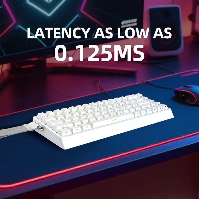 Alt view image 6 of 7 - ND68 68 Keys Wired Magnetic Switch Keyboard, 0.005MM RT Accuracy, 8KHZ Polling Rate/Latency As 0.125MS/256KHZ Single Key Scan Rate/ARGBHot Swappable,Gasket Structure Gaming Keyboard(White)