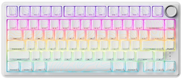Main image of XVX M75 Wireless Gaming Mechanical Keyboard,75% Layout with Knob and IMD Topographic Keycaps,BT5.0/2.4GHz/USB-C,Hot Swappable Creamy Switches, Gasket Structure,RGB Backlit Keyboard for Win/Mac,White