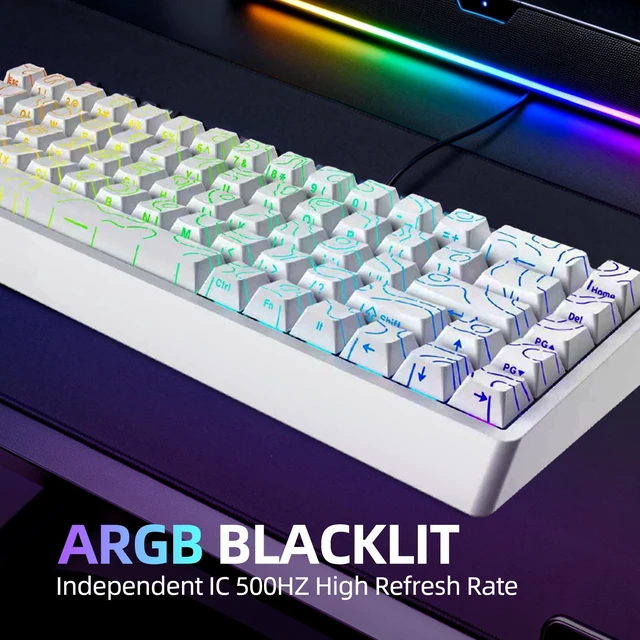 Alt view image 4 of 7 - ND68PRO 68 Keys Wired Magnetic Switch Keyboard, 0.001MM RT Accuracy, 8KHZ Polling Rate/Latency As 0.08MS/256KHZ Single Key Scan Rate/ARGBHot Swappable,Gasket Structure Gaming Keyboard(White)
