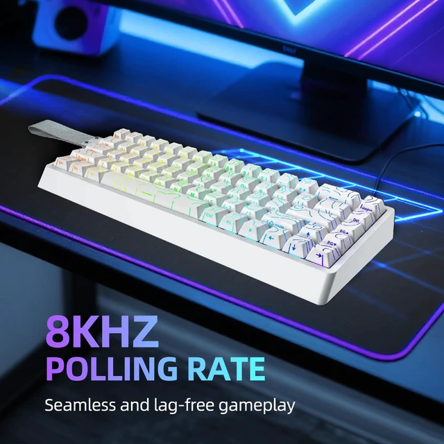 Alt view image 3 of 7 - ND68PRO 68 Keys Wired Magnetic Switch Keyboard, 0.001MM RT Accuracy, 8KHZ Polling Rate/Latency As 0.08MS/256KHZ Single Key Scan Rate/ARGBHot Swappable,Gasket Structure Gaming Keyboard(White)