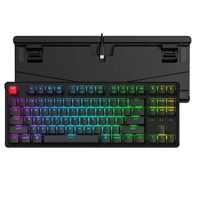 Alt view image 3 of 7 - C3 Pro QMK/VIA Custom Mechanical Keyboard, 8000 Polling Rate Hot Swappable Programmable 87 Keys Compact TKL Layout Gasket Mount, RGB Backlight Wired Gaming Keyboard with Super Red Switches