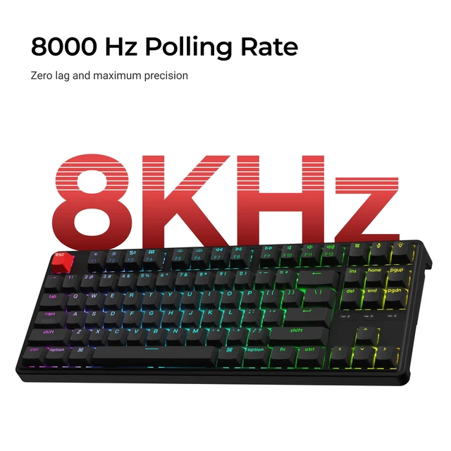 Alt view image 4 of 7 - C3 Pro QMK/VIA Custom Mechanical Keyboard, 8000 Polling Rate Hot Swappable Programmable 87 Keys Compact TKL Layout Gasket Mount, RGB Backlight Wired Gaming Keyboard with Super Red Switches