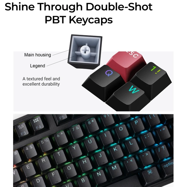 Alt view image 6 of 7 - C3 Pro QMK/VIA Custom Mechanical Keyboard, 8000 Polling Rate Hot Swappable Programmable 87 Keys Compact TKL Layout Gasket Mount, RGB Backlight Wired Gaming Keyboard with Super Red Switches
